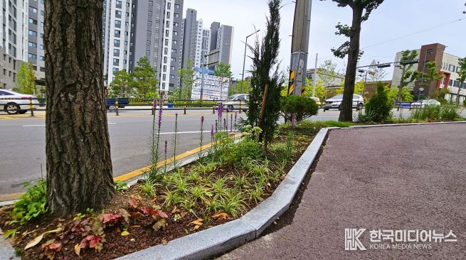 거리 걸으며 즐기는 미니 정원… 광명시, 띠녹지 조성