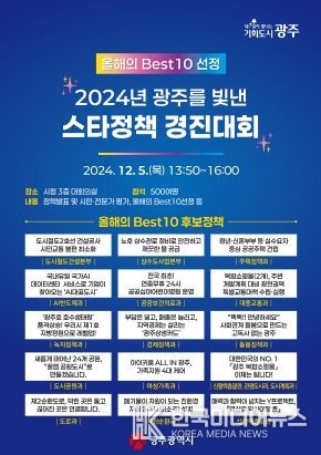 ‘광주 빛낸 스타정책’ 광주광역시민들이 직접 뽑는다