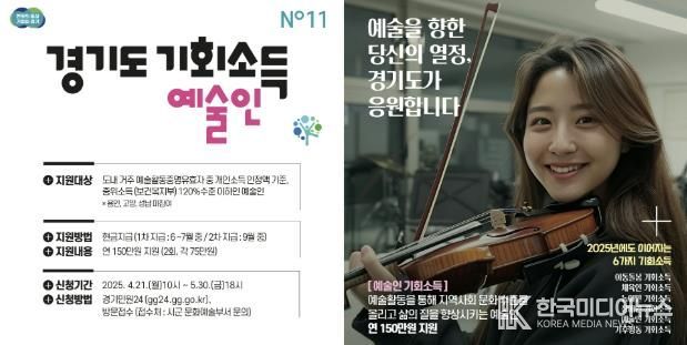 가평군, ‘2025년 경기도 예술인 기회소득’ 사업 신청 접수