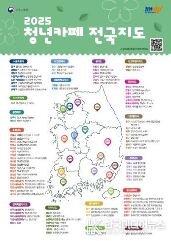 2025년 청년카페 전국 지도