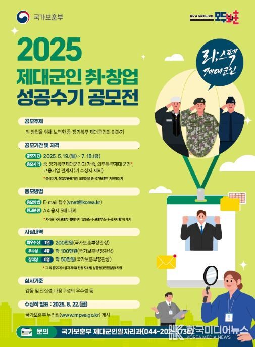 2025 제대군인 취·창업 수기 공모전 포스터
