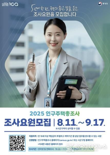 시흥시 '2025년 인구주택총조사' 조사요원 273명 모집
