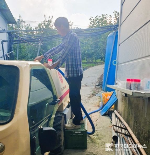 장성군, 사과·감 탄저병 예방약제 지원