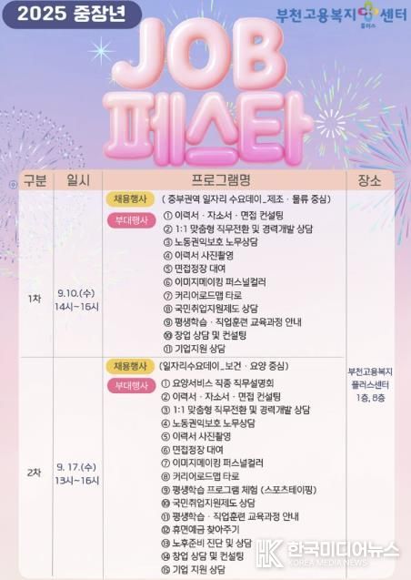 중장년 잡페스타 행사 포스터