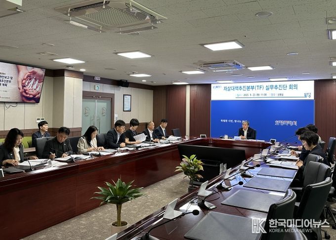 정구원 화성특례시 제1부시장이 23일 자살대책추진본부 실무추진단 회의를 주재하고 있다