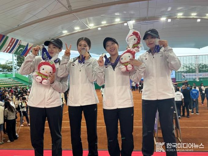 안성시청 소프트테니스팀, 아시아 선수권 단체전 준우승으로 국가대표 활약 빛내