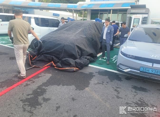 안성시, EV공용차량 충전시설 화재진압 대응훈련 실시