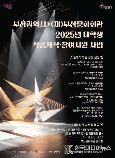 부산문화회관 2025 대학생 작품제작 참여지원 사업_포스터
