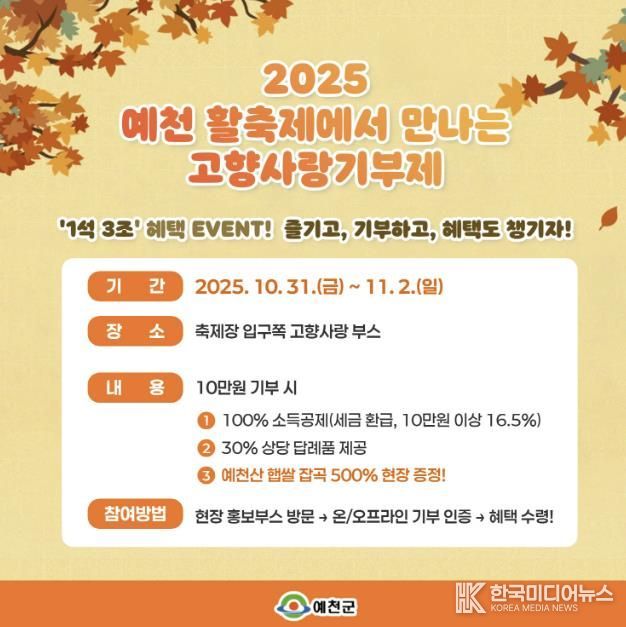 2025 예천 농산물 및 활축제와 함께하는‘고향사랑기부제’홍보 박차