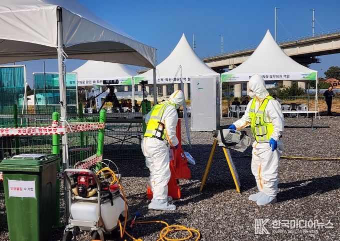 군산시, 아프리카돼지열병 발생 대비 가상방역 현장훈련 실시