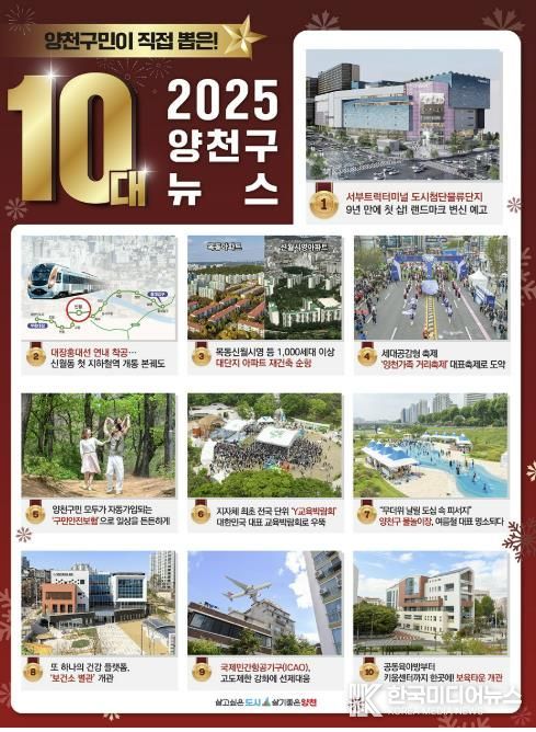 2025년 ‘양천구 10대 뉴스’ 홍보 포스터