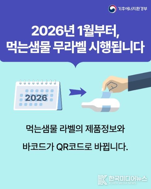 먹는샘물 무라벨 시행 홍보물