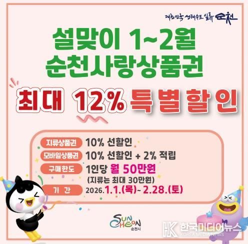 순천사랑상품권 “최대 12% 혜택” 새해 소비 총력전