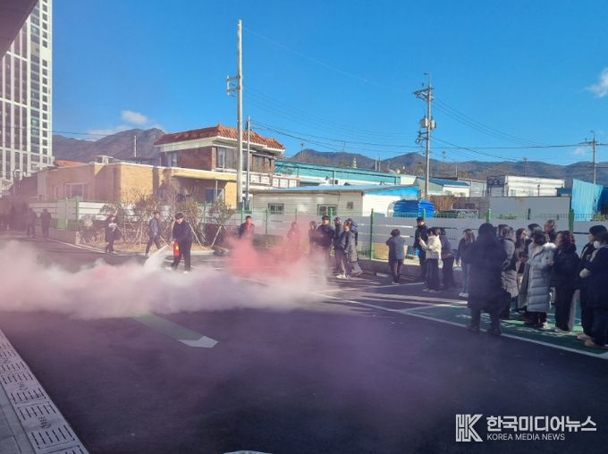 화순어울림센터 화재 대비 숙달 훈련 진행 모습