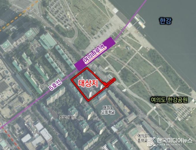 여의도 목화아파트 재건축 정비사업 위치도