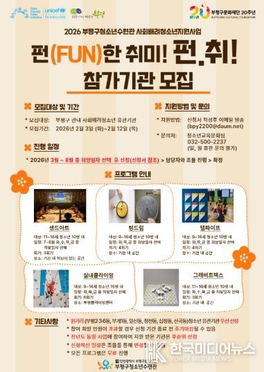 청소년수련관 사회배려청소년지원사업포스터