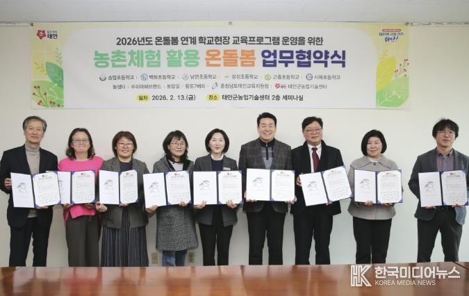 13일 개최한 온돌봄 연계농촌체험 프로그램 운영 협약식 모습.