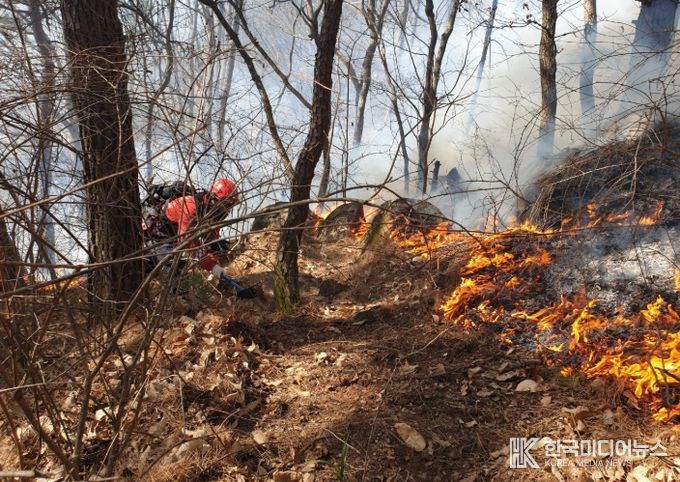 함양군 산불현장 진화