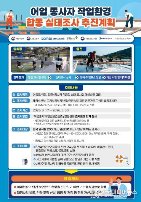 어업종사자 작업환경 합동 실태조사 추진계획