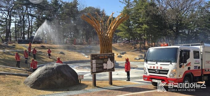 강화군, 산불 골든타임 사수… 헬기․드론․소방차 총출동 합동훈련 실시