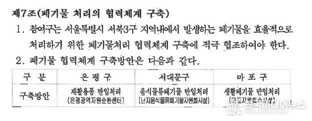 은평광역자원순환센터 건립사업 협약서 제7조