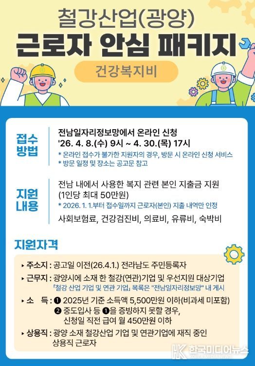 철강산업 고용위기 대응 ‘근로자 안심패키지’ 지원사업